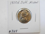 1950D JEFFERSON NICKEL (KEY DATE) BU