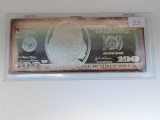 2006 $100. 4-OZ. .999 SILVER NOTE