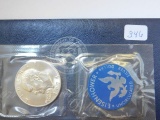 1974S SILVER IKE DOLLAR IN BLUE ENVELOPE BU