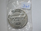 1987 COMMERCIAL & SAVINGS BANK CHARM, OH. 1-OZ. .999 SILVER ROUND