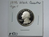 1979S TYPE-1 WASHINGTON QUARTER PF