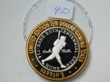 HARRAH'S/BABE RUTH .999 SILVER GAMING TOKEN