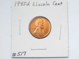 1945D LINCOLN CENT BU RED