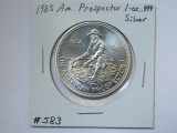 1985 AMERICAN 1-OZ. .999 SILVER ROUND BU