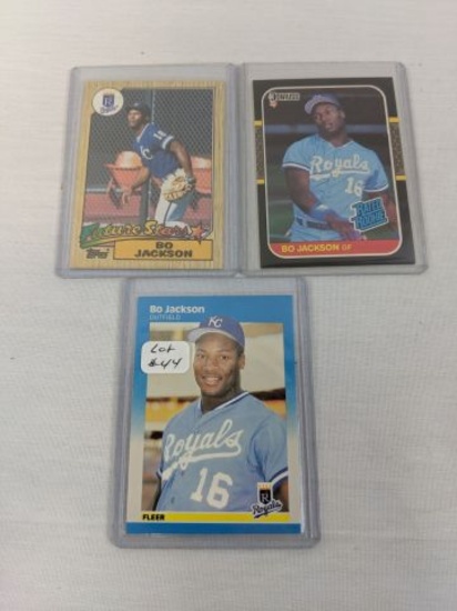 Lot of 3 Different Bo Jackson Baseball Rookies