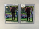 Lot of 2 Upper Deck Tiger Woods Rookie Cards