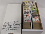 Over 1,500 1981 Topps Football Stars Rookies Commons