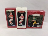 Set of 3 Different Joe Montana Hallmark Ornaments In Box