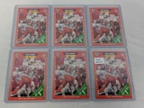 Lot of 6 1989 Pro Set Barry Sanders Rookies #494