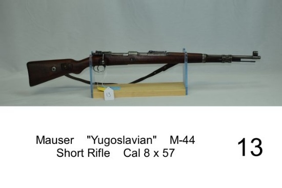 Mauser    "Yugoslavian"    M-44    Short Rifle    Cal 8 x 57    SN: 1391