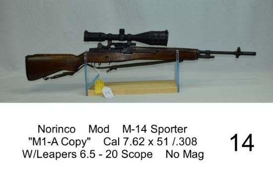 Norinco    Mod    M-14 Sporter    "M1-A Copy"    Cal 7.62 x 51 /.308    SN: