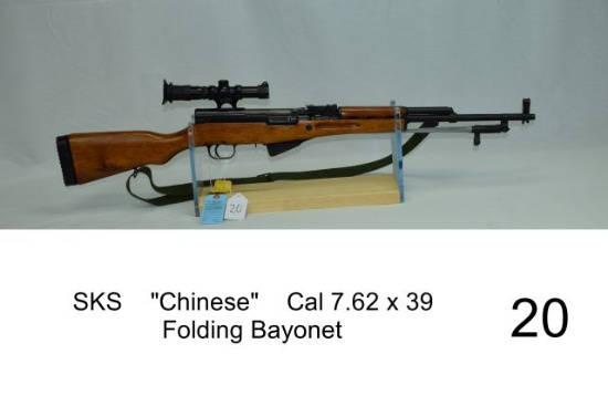 SKS    "Chinese"    Cal 7.62 x 39    Folding Bayonet    SN: 1207006    W/ 4