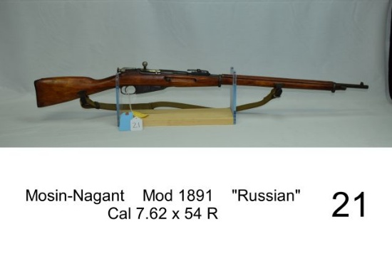 Mosin-Nagant    Mod 1891    "Russian"    Cal 7.62 x 54 R    SN: 17322    "N