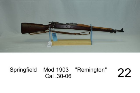 Springfield    Mod 1903    "Remington"    Cal .30-06    SN: 3285299    "New
