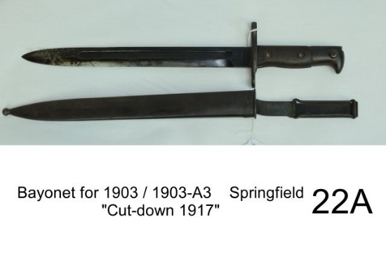 Bayonet for 1903 / 1903-A3    Springfield    "Cut-down 1917"    Condition: