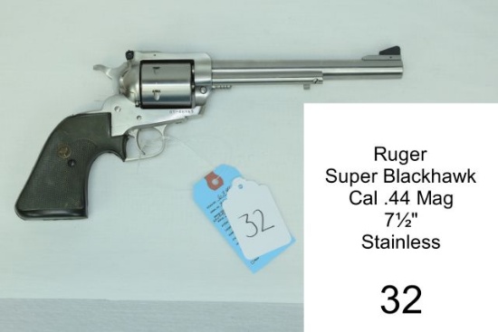 Ruger    Super Blackhawk    Cal .44 Mag    7½"    Stainless    SN: 85-66965