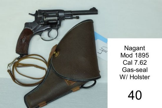 Nagant    Mod 1895    Cal 7.62    Gas-seal    SN: 42829    W/ Holster    Co