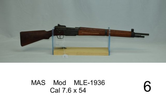 MAS    Mod    MLE-1936    Cal 7.6 x 54    SN: 10487    "Ground Crest"    Co