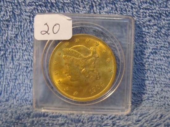 1904 $20. ST. GAUDENS GOLD PIECE BU