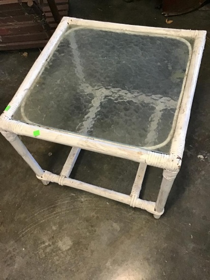 Glass Top Small Patio Table 24 x 24 inches