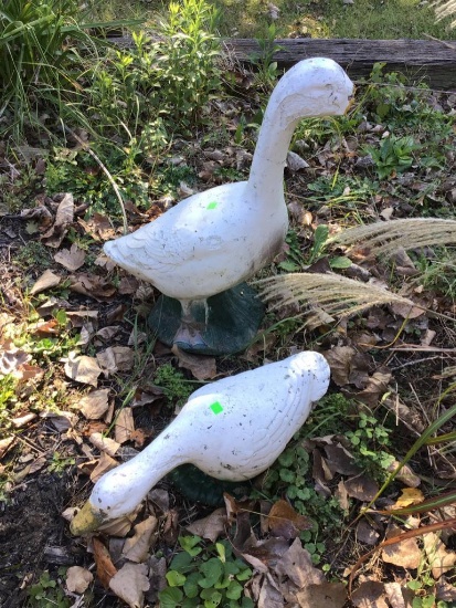 2 Concrete Garden Statues, weathered