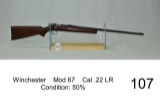 Winchester    Mod 67    Cal .22 LR    Condition: 50%