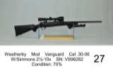 Weatherby    Mod    Vanguard    Cal .30-06    W/Simmons 2½-10x    SN: VS962