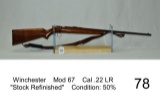 Winchester    Mod 67    Cal .22 LR    