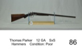 Thomas Parker    12 GA    SxS    Hammers    Condition: Poor