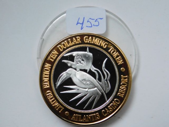 ATLANTIS .999 SILVER GAMING TOKEN