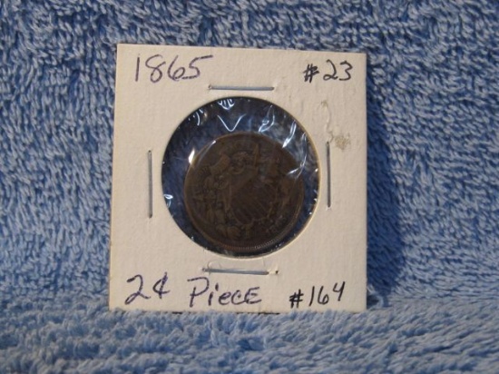 1865 2-CENT PIECE XF-POROUS