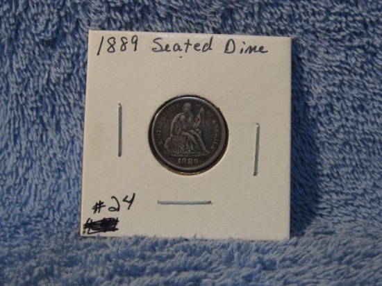 1889 SEATED DIME XF+