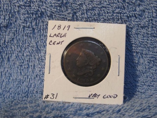 1819 LARGE CENT (CORRODED) VF