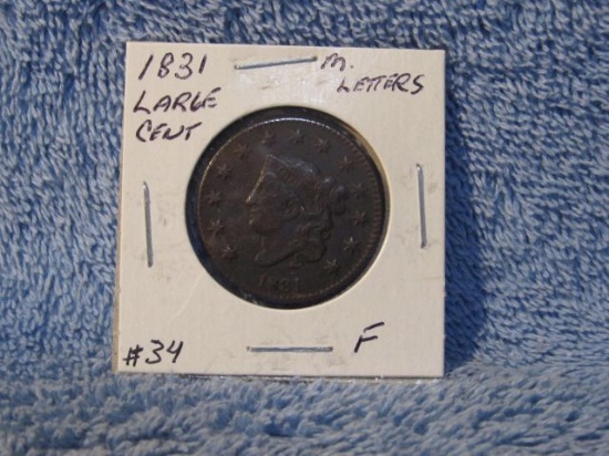 1831 LARGE CENT (CORRODED) VF