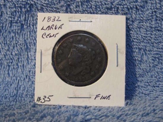 1832 LARGE CENT F