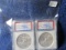 2014S & 2014W SILVER EAGLES IN IGS HOLDERS BU