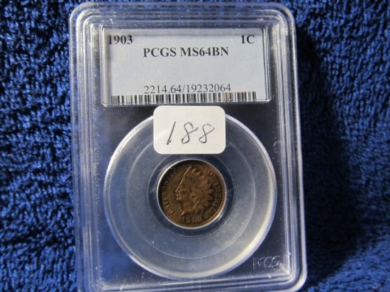 1903 INDIAN HEAD CENT PCGS MS64 BN