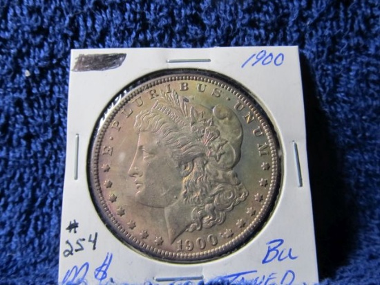 1900 MORGAN DOLLAR (COLORFUL TONING) BU