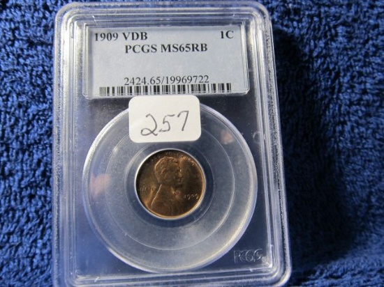 1909VDB LINCOLN CENT PCGS MS65 RB