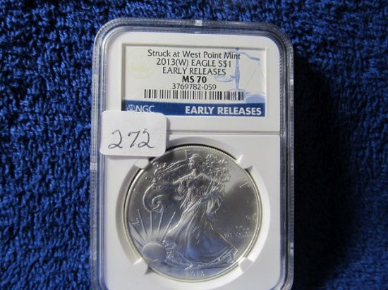 2013W SILVER EAGLE NGC MS70 EARLY RELEASES