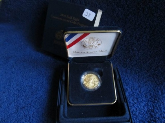 2008W BALD EAGLE $5. GOLD PIECE IN HOLDER BU