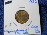 1926 $2.50 SESQUICENTENNIAL COM. GOLD PIECE BU