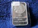 5-OZ. .999 BUFFALO SILVER BAR