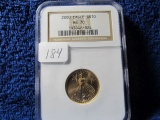 2000 1/4-OZ. GOLD EAGLE NGC MS70 (RARE GRADE)