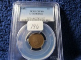 1864L INDIAN HEAD CENT PCGS XF40 L ON RIBBON