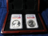 2012S SILVER EAGLES 2-PIECE SET IN HOLDER NGC PF70 ULTRA CAMEO & REV. PF 70