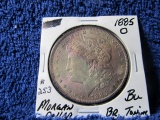 1885O MORGAN DOLLAR (COLORFUL TONING) BU