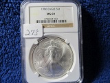 1986 SILVER EAGLE NGC MS69