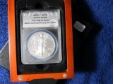 2009 SILVER EAGLE ANACS MS70 FIRST DAY OF ISSUE