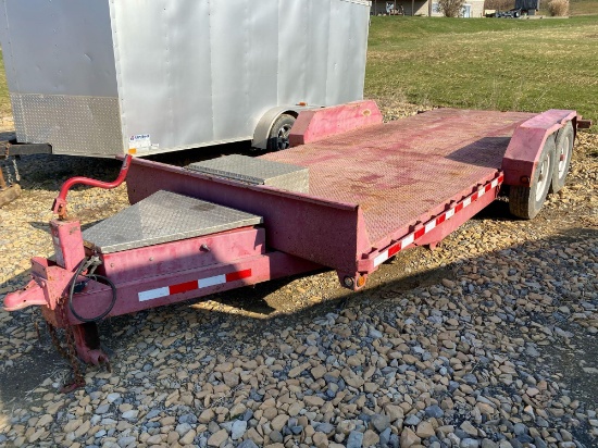 7?x20? hydraulic tilt bumper hitch trailer, w/winch